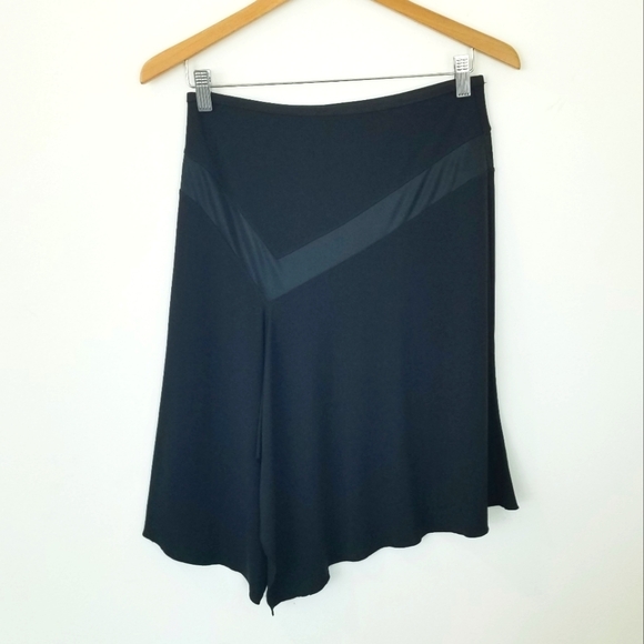 Express Vintage Asymmetrical Black Pull-on Midi Skirt EUC Fairy Whimsical Goth - Picture 9 of 10